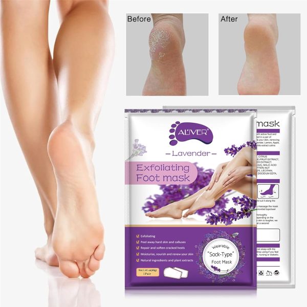 ALIVER Foot Peel Mask 3 Pack, Exfoliator Peel Off Calluses Dead Skin Callus - Image 2