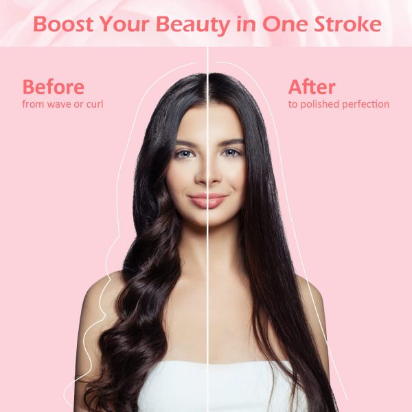 Ionic Straightening Brush, GLAMFIELDS Hair Straightener Brush with - Image 6