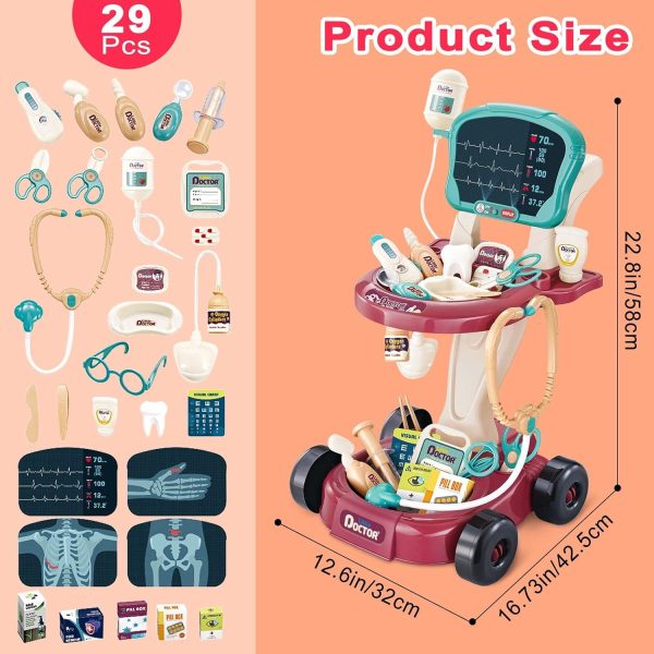 deAO Doctor Child Toy, 29 Accessories with Stethoscope and Electronic - Image 4