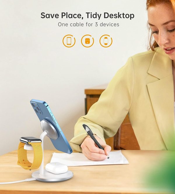 3 in 1 Wireless Charging Station for Apple Devices, Standard 15W Fast - Image 3