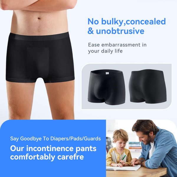 Mens Incontinence Underwear Washable Urinary Underwear for Men Incontinence - Image 4