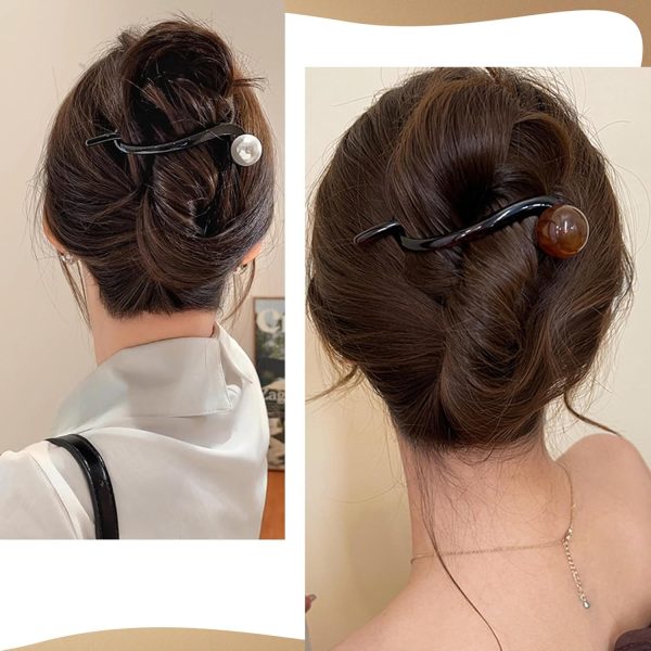 4 Pieces Pearl Banana Clip,Elegant Hair Clips for Women,Vintage Hair - Image 5