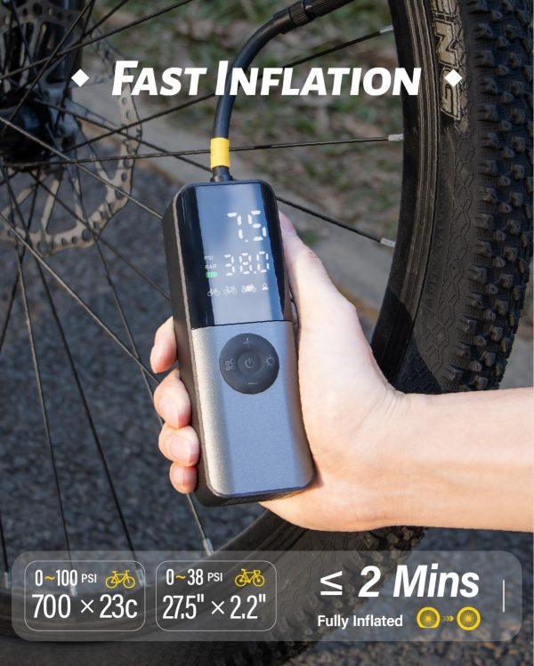 Bike Electric Air Pump: 150Psi Portable Bicycle Tire Pump with Digital - Image 2