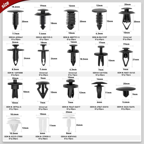 Nilight 820Pcs Car Push Retainer Clips & Auto Fasteners Assortment -36 Most - Image 3