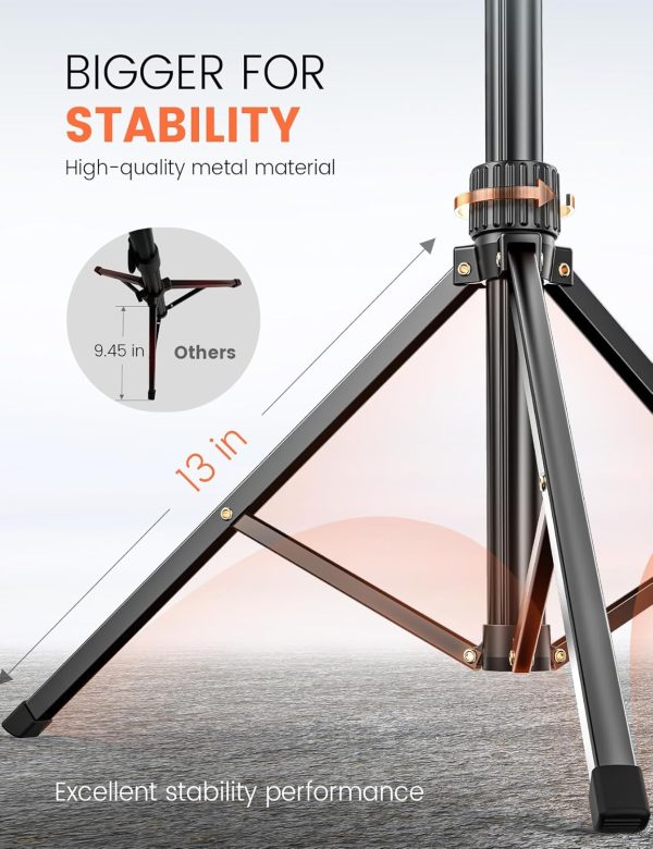 Pnitri 71'' Phone Tripod Stand, Extendable Reinforced Aluminum Phone Stand - Image 3