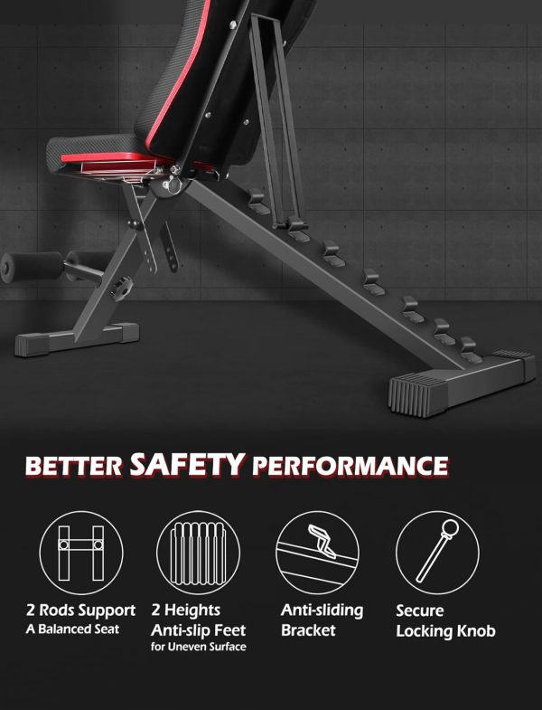 Weight Bench, Adjustable Strength Training Benches for Full Body Workout, - Image 8