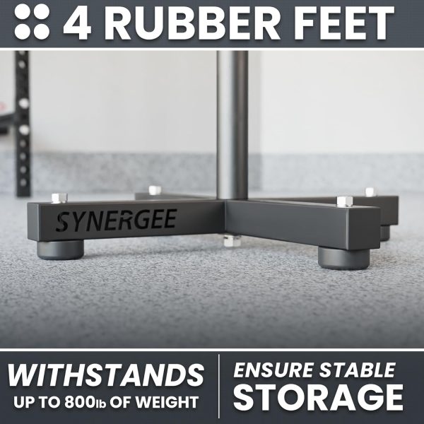 Synergee Olympic Weight Plate Rack. Stackable Weight Rack. Holds 2” Plates - Image 5