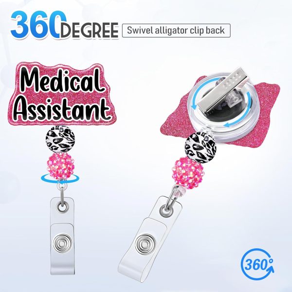 Plifal Medical Assistant MA Badge Reel Holder Retractable with ID Clip for - Image 3