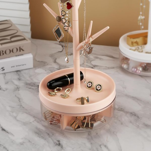 Branch Jewelry Rack With Rotatable Base and Storage Box Tree Tower Rack - Image 3