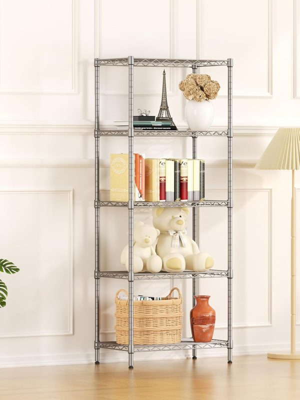 SINGAYE 5 Shelves Storage Shelf Wire Shelf Adjustable Storage Shelving - Image 5