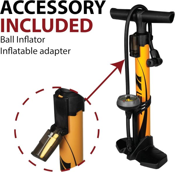 BV Bicycle Pump Durable Bike Floor Pump 17/24 inch Smart Valve Head, 160 - Image 3