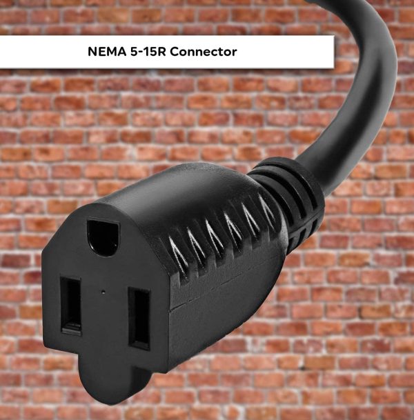 Extension Cord 6 Feet - 16 AWG SJTW Heavy Duty Power Cord - 3 Prong Cable - Image 3