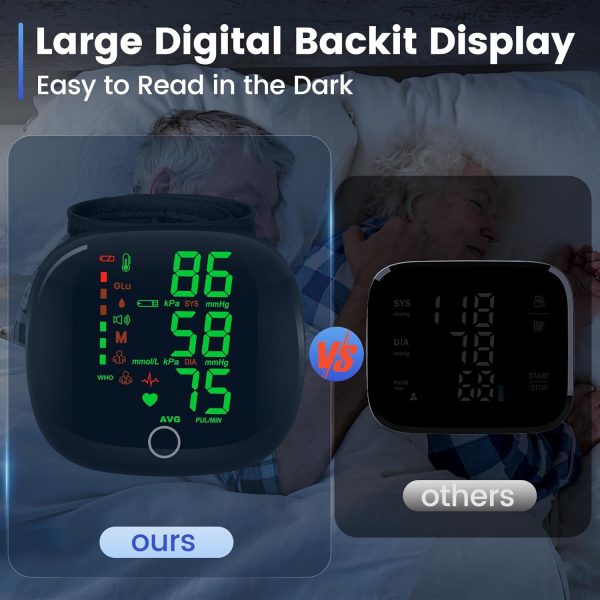Wrist Blood Pressure Monitor, 2 x 99 Readings, Digital, Rechargeable, Voice - Image 6
