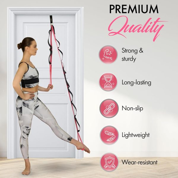 Yoga Strap with Loops and Door Anchor – Stretching Straps for Flexibility - Image 3