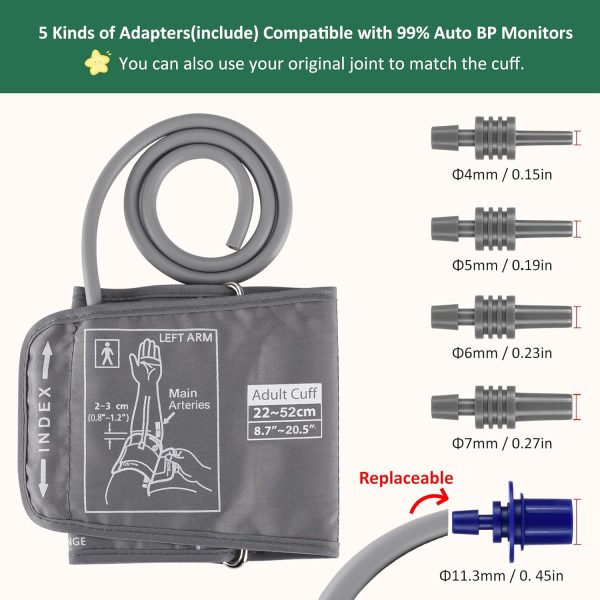 9-21 Inches (22-52cm) Extra Large Blood Pressure Cuff, Compatible with - Image 2