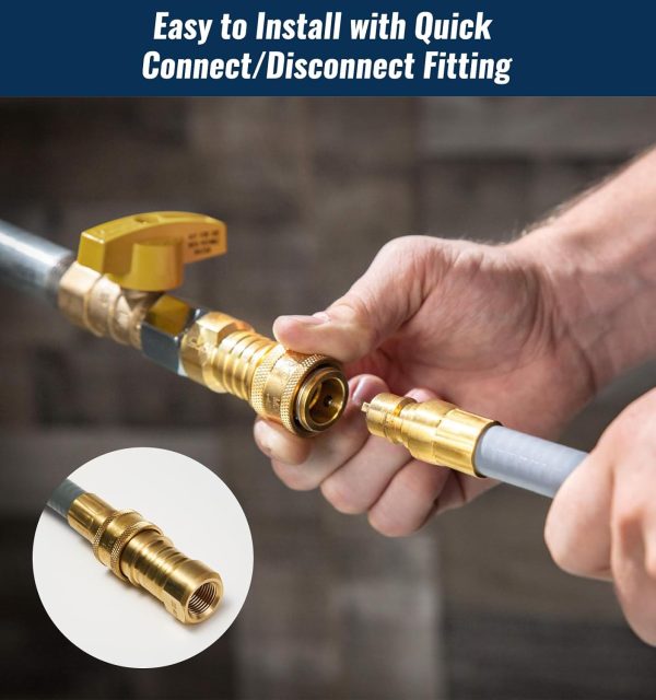 70 Feet 3/8 inch ID Natural Gas Grill Hose with Quick Connect Fittings, - Image 5