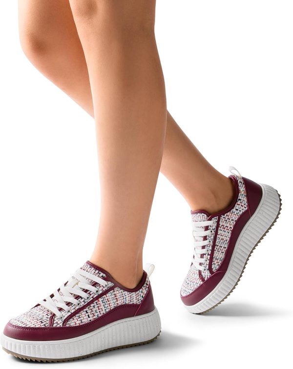 DREAM PAIRS Women Chunky City Tweed Comfortable Casual Platform Fashion - Image 6