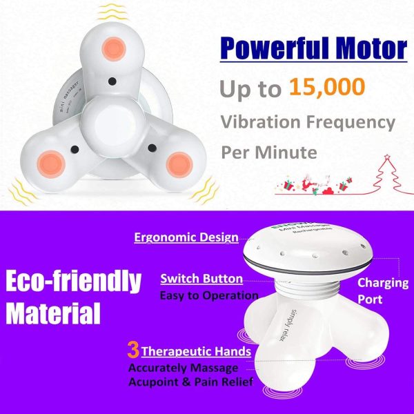 Handheld Mini Back Massager Percussion Electric Rechargeable Full Body - Image 5