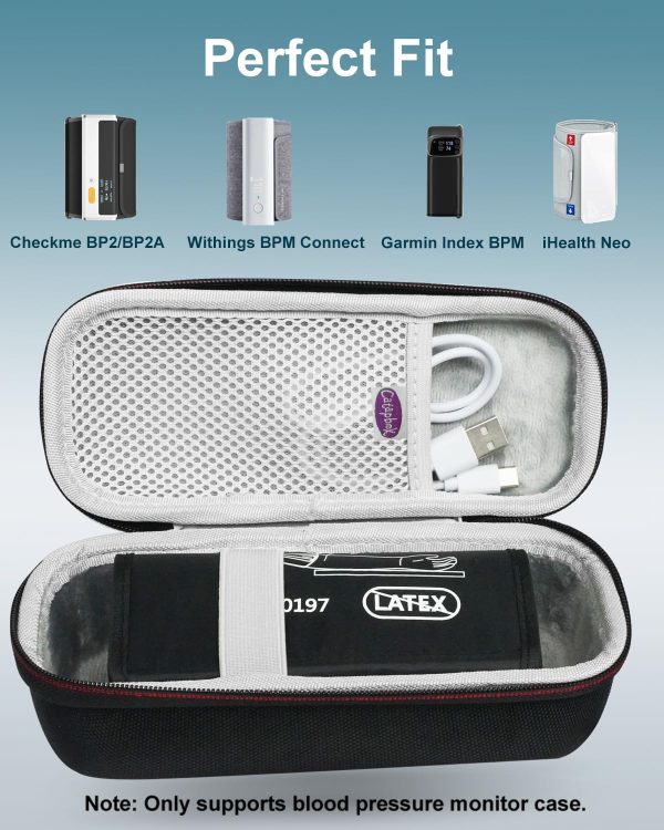 Hard Carrying Case for Checkme Wellue BP2 & BP2A Blood Pressure Monitor, - Image 2