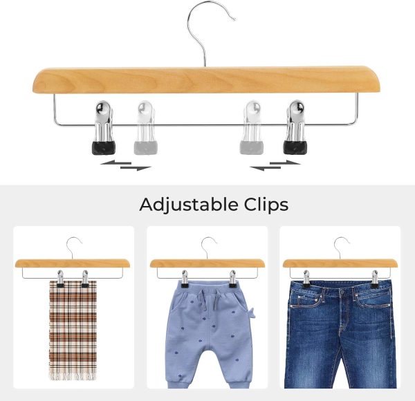 SONGMICS Wooden Pants Hangers 8 Pack, Pants Hangers with Adjustable - Image 3