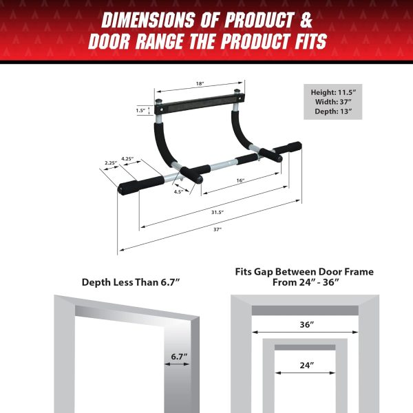 Pull-Up Bar - Total Upper Body Workout Bar for Doorway, Adjustable Width - Image 4