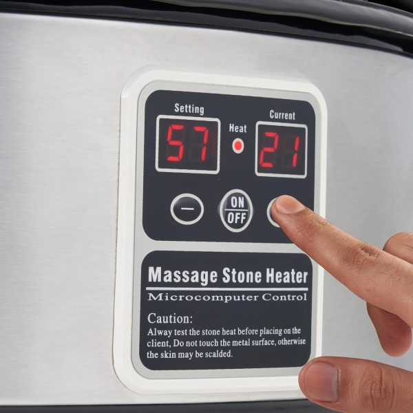Master Massage 6 Quart LED Hot Stone Warmer with Digital Display– Stainless - Image 5