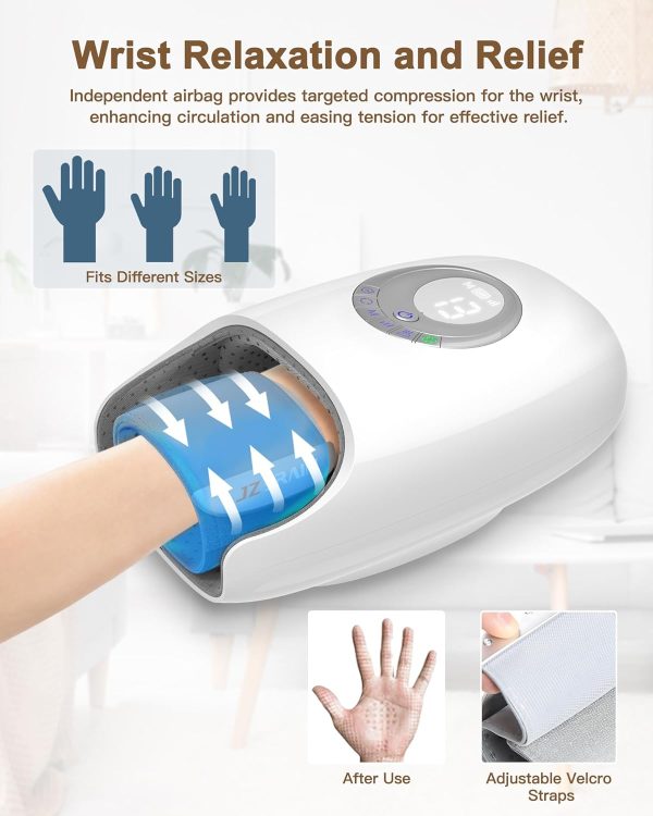 Hand Massager with Heat and Compression: Hand and Wrist Massage with Palm - Image 2