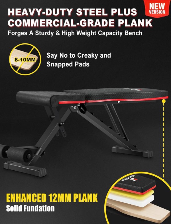 Weight Bench, Adjustable Strength Training Benches for Full Body Workout, - Image 2