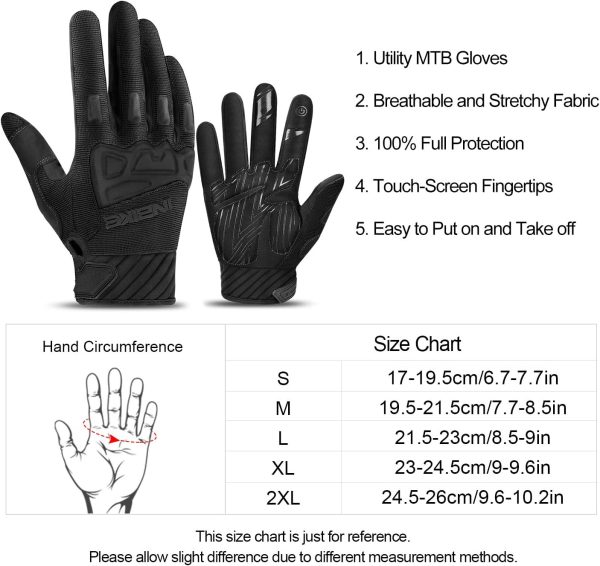 INBIKE Mountain Bike Gloves for Men Knuckle Guard Padded Men's Cycling - Image 6