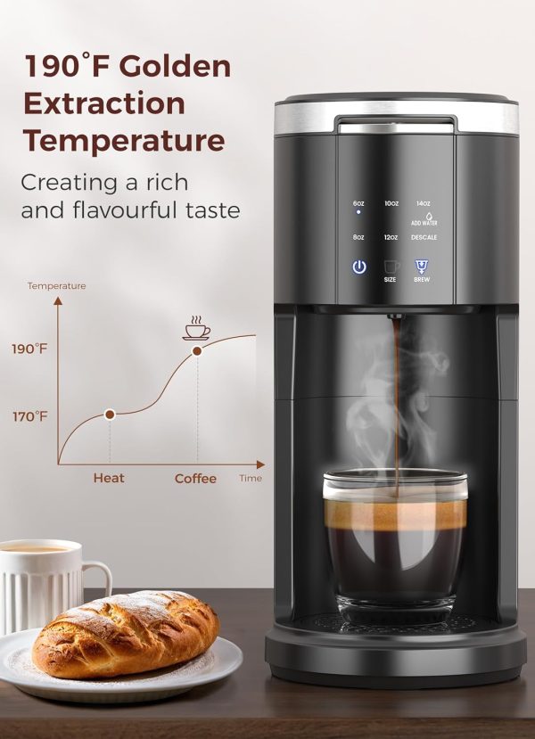Kndko Single Serve Coffee Maker, Capsule Coffee Machine for K-Cups Pods & - Image 7