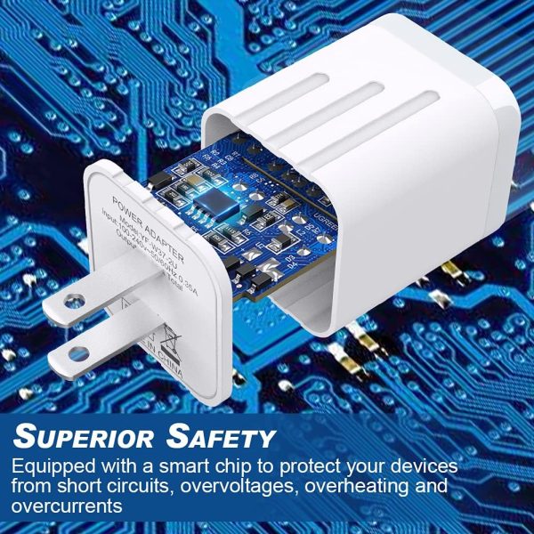USB Wall Charger, [MFi Certified] iPhone Charger Lightning Cable 6FT(4PACK) - Image 3