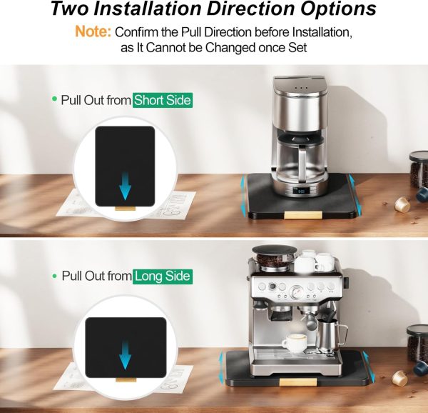 GSlife Sliding Tray for Coffee Maker - Appliance Slider with Removable Mat - Image 4