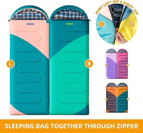Camping Sleeping Bag, 32℉ Sleeping Bags for Adults Kids Teens Cold Weather - Image 6