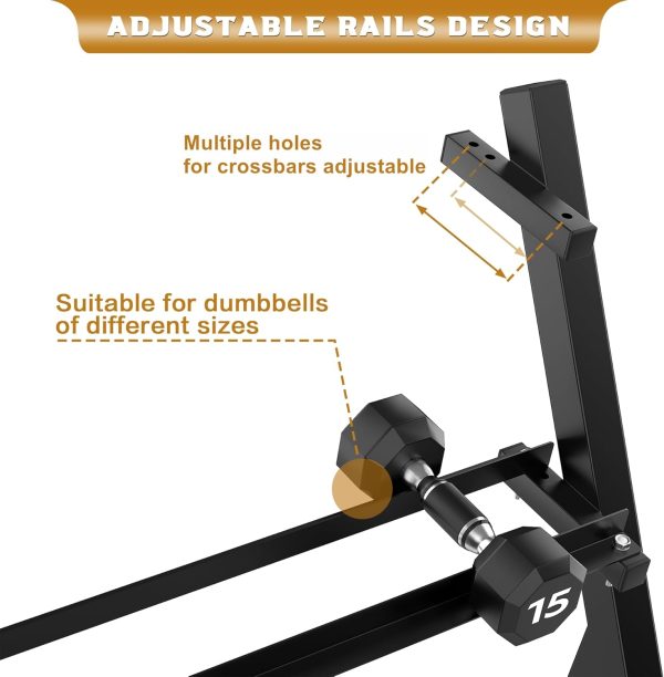 Dumbbell Rack Adjustable 3-Tier Weight Stand Heavy Duty Weight Storage Rack - Image 5