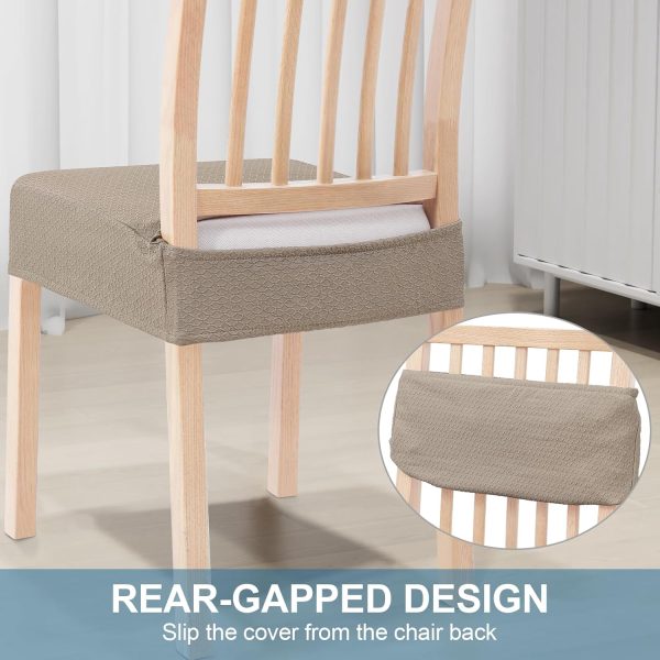 Smiry Stretch Jacquard Seat Covers for Dining Room Chairs Set of 6, - Image 3