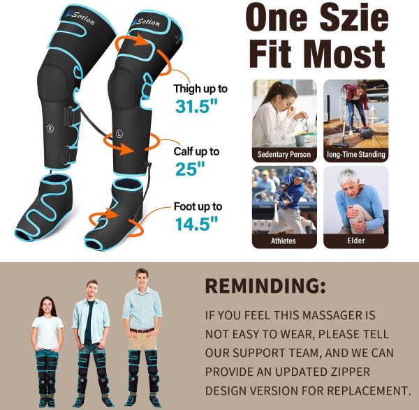 Sotion Leg Massager with Heat and Compression for Circulation & Recovery, - Image 6