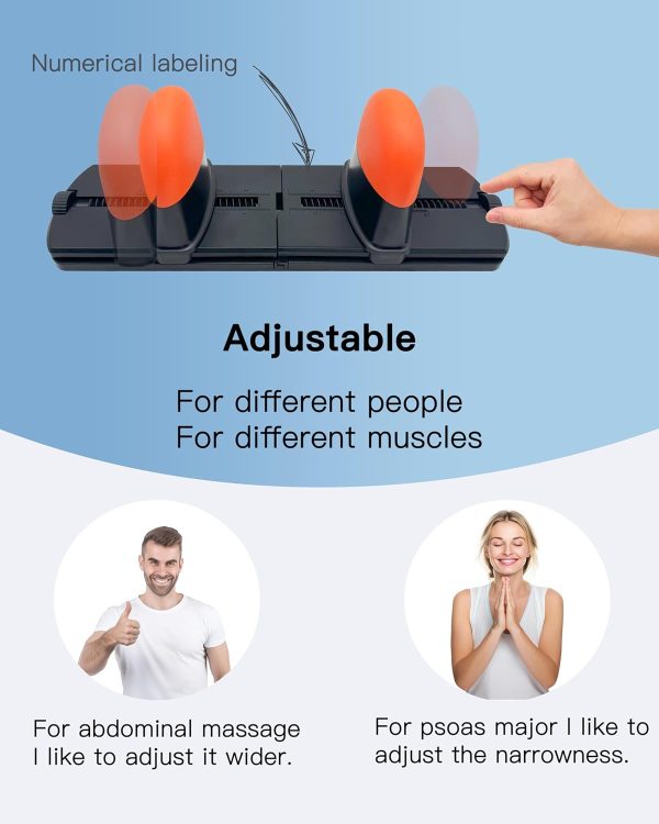 Psoas Muscle Release and Deep Tissue Adjustable Massage Tool for Back, QL, - Image 2