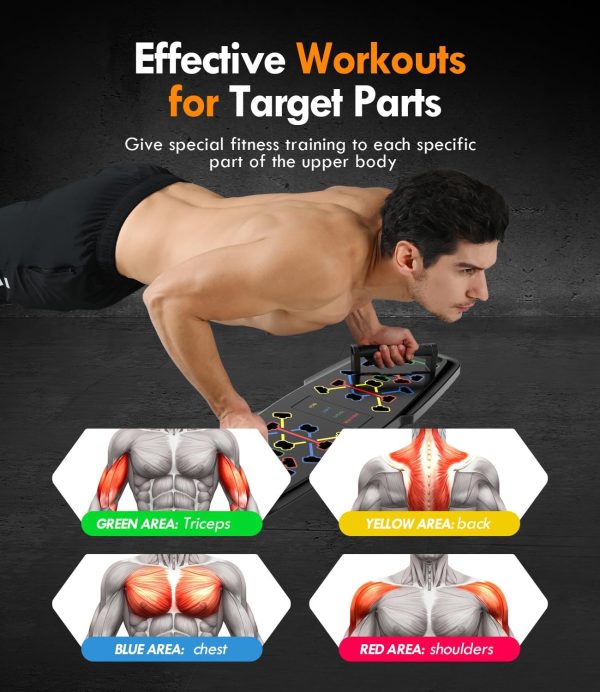 Push Up Board,Home Gym,Portable Exercise Equipment,Pilates Bar & 20 Fitness - Image 2