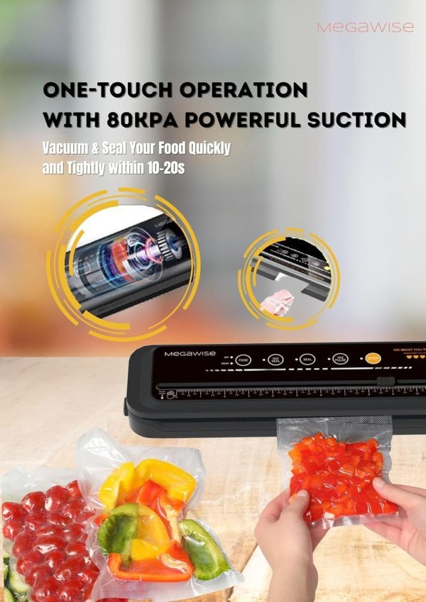 MegaWise Powerful and Compact Vacuum Sealer Machine One-Touch Automatic - Image 2