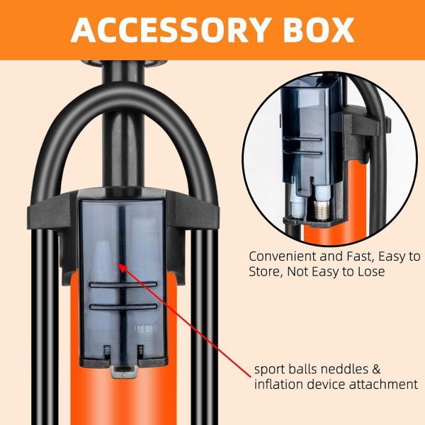 Bike Pump with Gauge,High Pressure,Floor Bicycle Pump Compatible with - Image 5