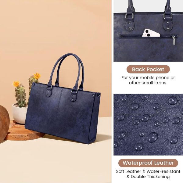 LOVEVOOK Laptop Bag for Women, 15.6 inch Laptop Tote Bag Vintage Work Bags - Image 5