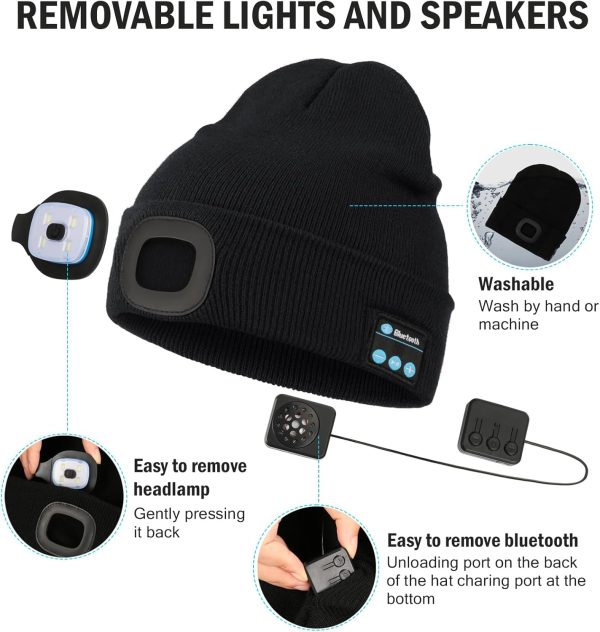 CENSGO Bluetooth Beanie with The Light, Unique Tech Gifts for Men Husband - Image 3