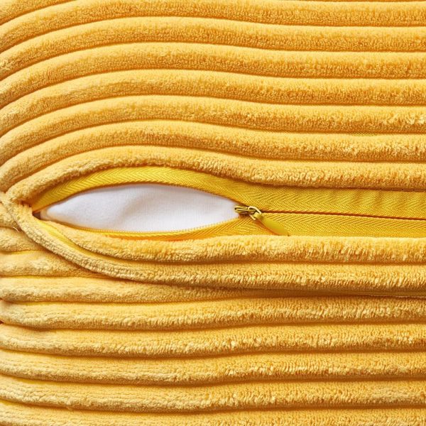 MIULEE Golden Yellow Pillow Covers 20x20 Inch with Splicing Set of 2 Super - Image 3