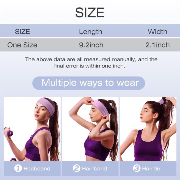 Headbands for Women – 16Pcs Non-Slip Cotton Cloth Headbands for Women's - Image 3