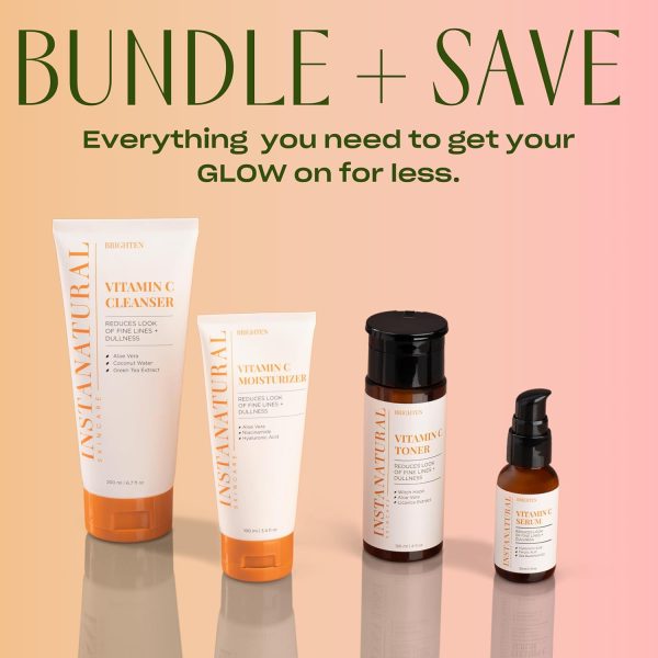 InstaNatural Vitamin C Four Step Skin Care Set, Skincare Routine, - Image 3