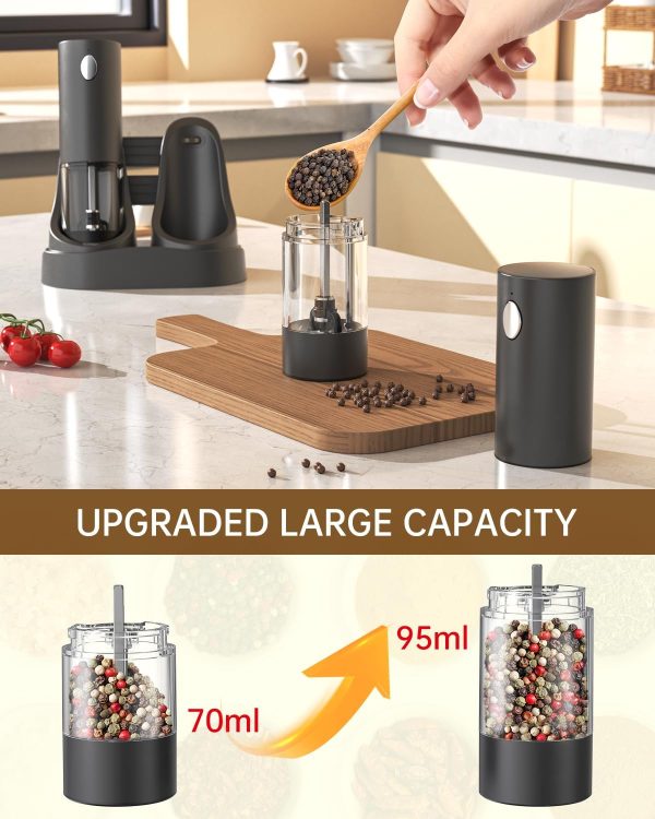 CIRCLE JOY Electric Salt and Pepper Grinder Set Automatic Salt and Pepper - Image 5