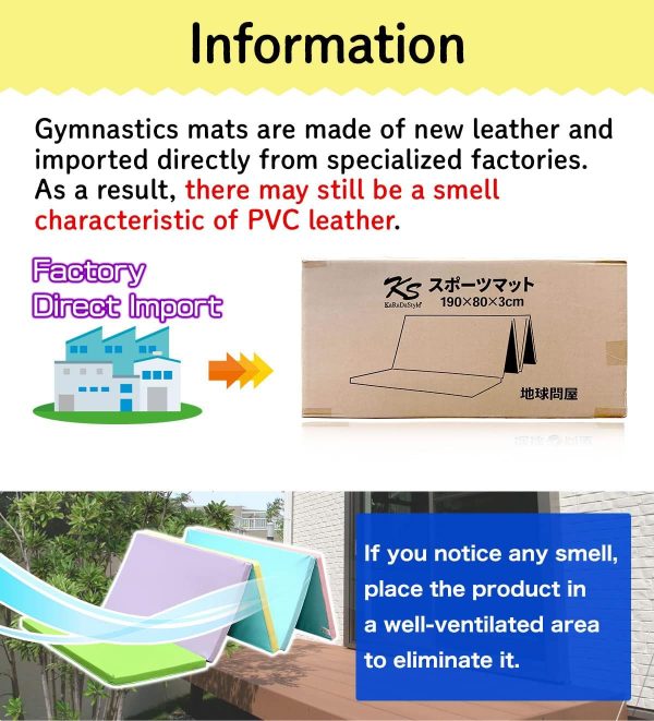 Gymnastics Mat Folding Stretch Mats 75"x31"x1.2" Exercise Muscle Training - Image 7