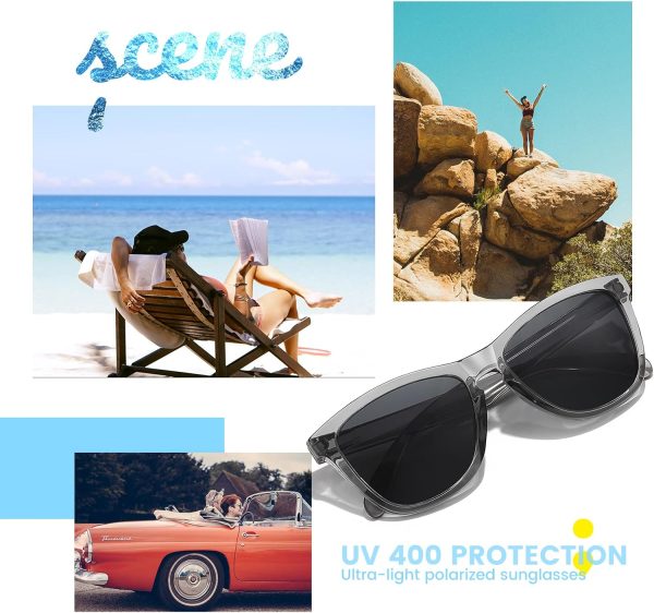 Sunglasses Womens Polarized Sunglasses for Mens Womens Retro Mirror Lens - Image 6