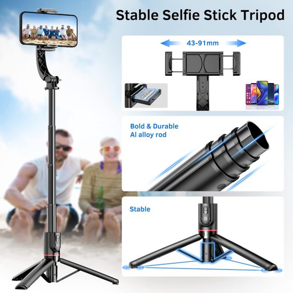 Smartphone Gimbal Stabilizer with Remote, Aluminum Extendable Selfie Stick - Image 5