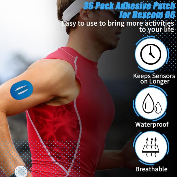 Nuanchu 36 Pieces Adhesive Patches Compatible with Dexcom G6 Shower - Image 5